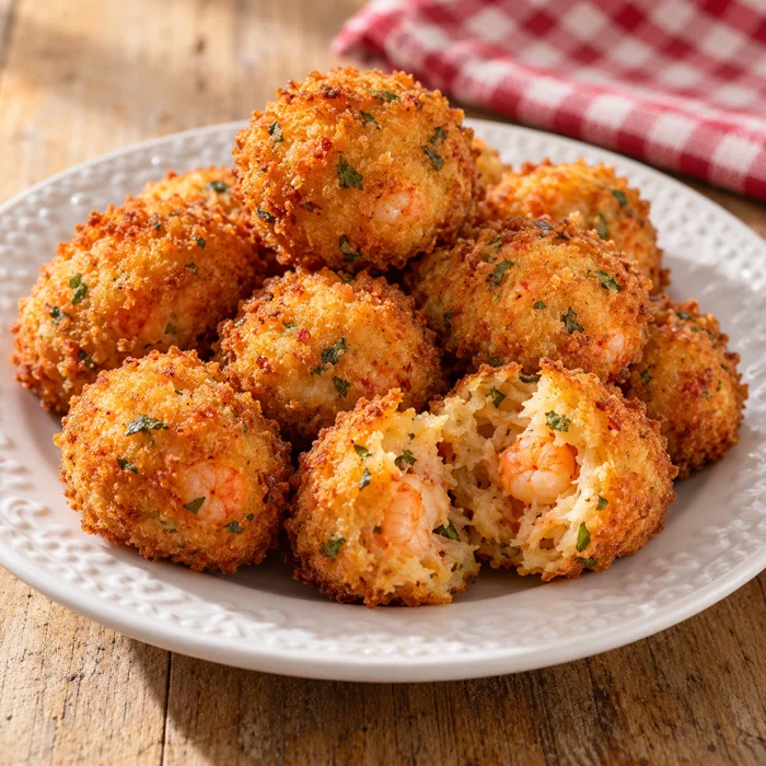 Bolinho de camarão crocante