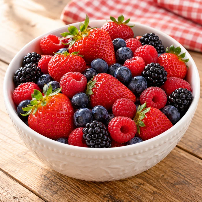 Frutas vermelhas frescas