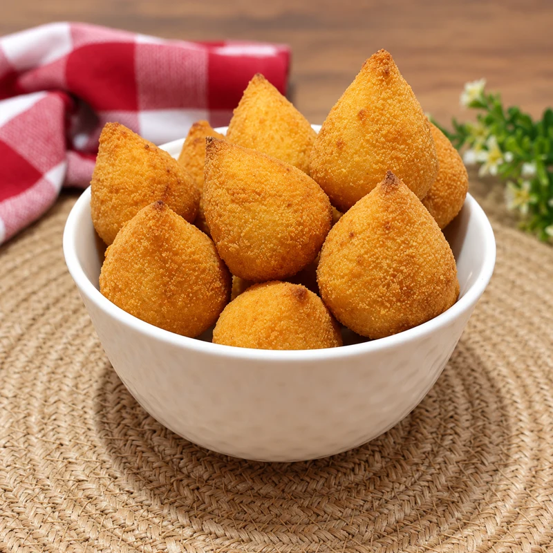 Coxinha de frango com Catupiry — imagem tratada com IA